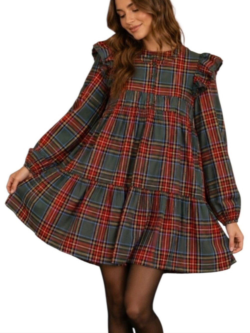 AURA Plaid Holiday Dress – Size Small  NWT